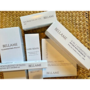 Bellame Bundle –Travel set, Facial Oil, Lip gloss, Facial Mist &Polish, SPF ✨